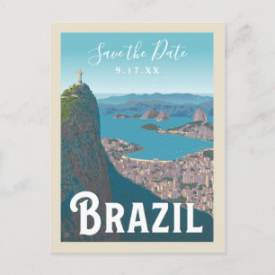 Invitation Carte Postale Rio De Janeiro, Brésil   Save the date