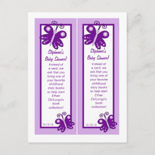 Invitation Carte Postale Robe Mariage signet Purple Papillon de printemps