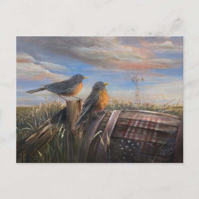 Invitation Carte Postale Robin (Devant)