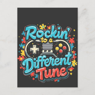 Invitation Carte Postale Rocking to a different Tune Gaming Pad Autism