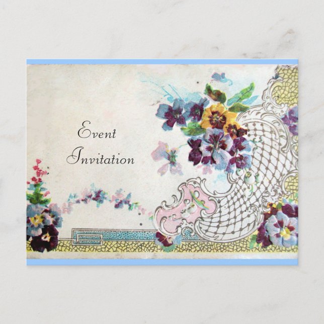 INVITATION CARTE POSTALE ROMANTIQUE 2 (Devant)