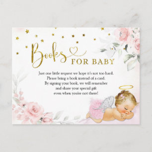 Invitation Carte Postale Rose Blonde Angel Baby Heaven a envoyé des livres