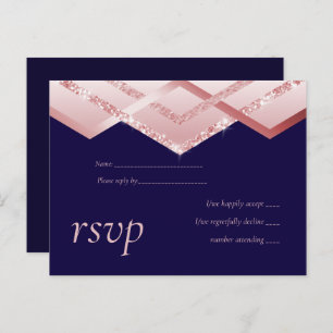 Invitation Carte Postale Rose budget Gold Foil Look Mariage géométrique