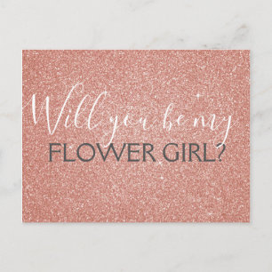 Invitation Carte Postale Rose Rose Parties scintillant Or & Fleur Étincelle