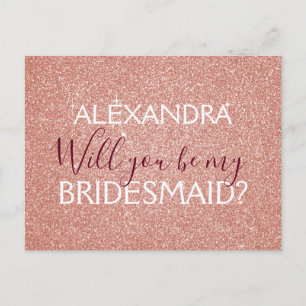 Invitation Carte Postale Rose Rose Rose Parties scintillant or et étincelle