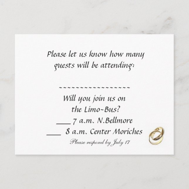 Invitation Carte Postale rsvp (Devant)