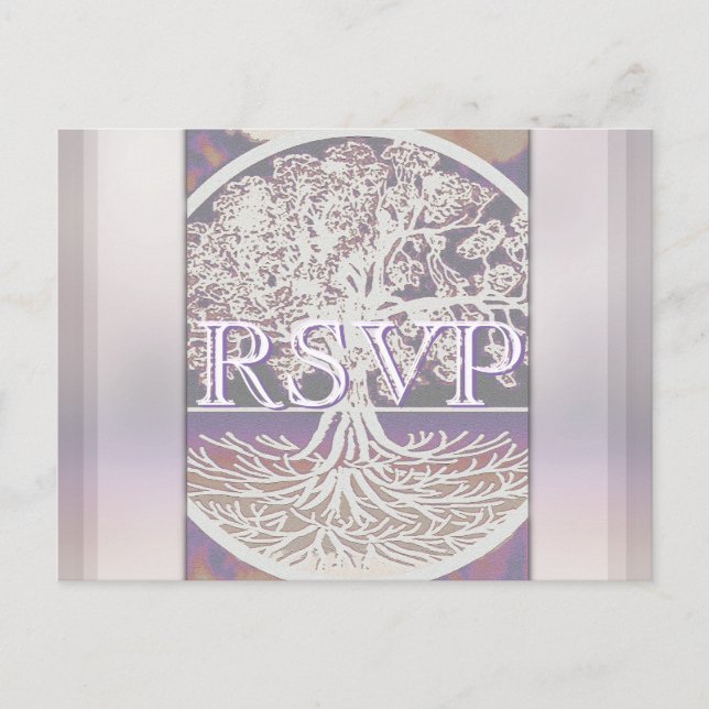 Invitation Carte Postale RSVP | Arbre de vie (Devant)