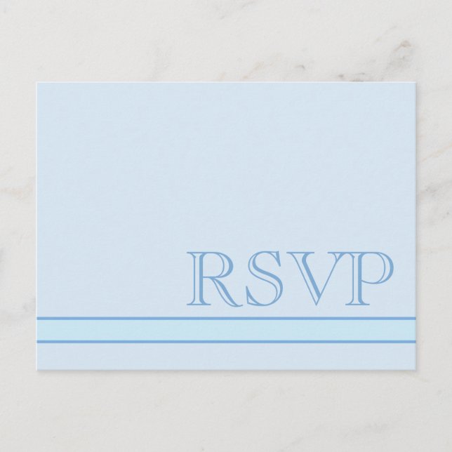 Invitation Carte Postale RSVP bleu de base (Devant)