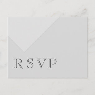 Invitation Carte Postale RSVP gris basique asymétrique minimal
