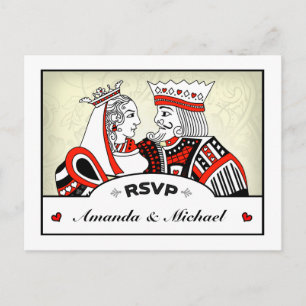 Invitation Carte Postale RSVP Lucky In Love King Mariage PostCard