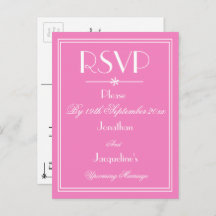 RSVP mariage élégant Noms personnalisés rose RSVP