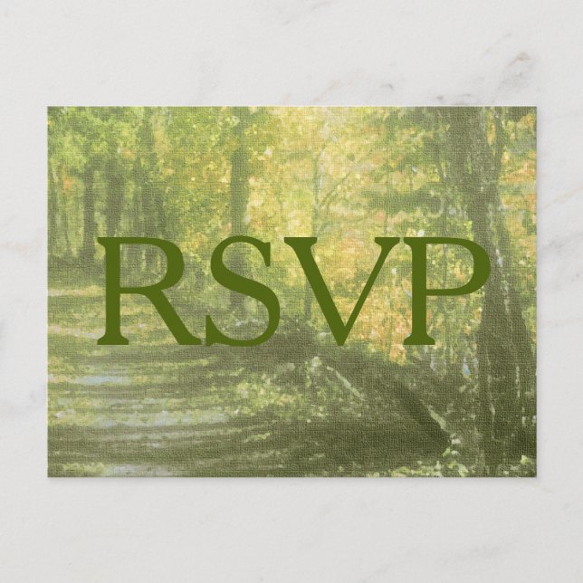Invitation Carte Postale RSVP Nature Rustique (Devant)