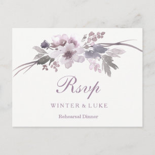 Invitation Carte Postale RSVP pour le dîner de répétition de mariage floral