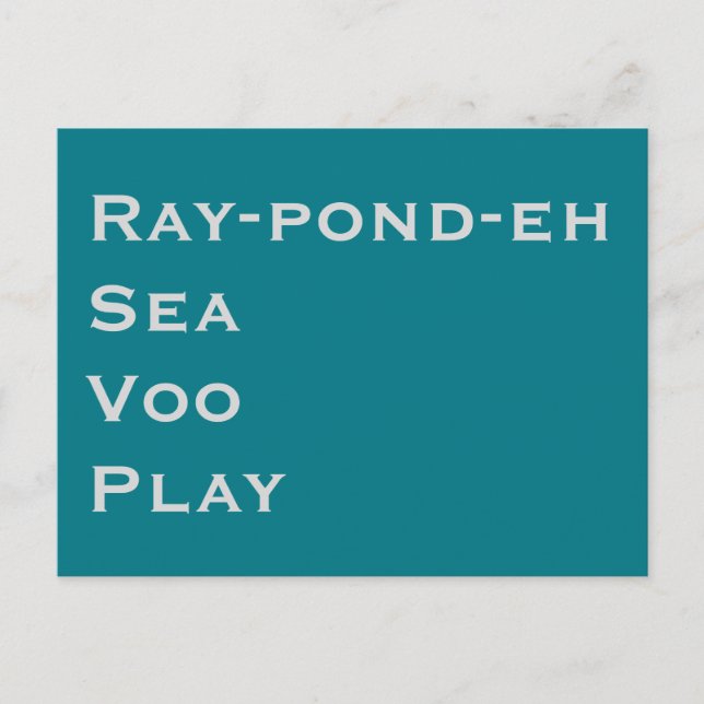 Invitation Carte Postale RSVP, Prononcé (Devant)