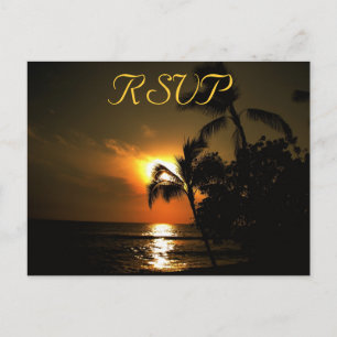Invitation Carte Postale RSVP Réception Response Beach Shoreline