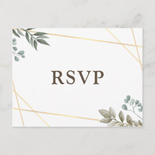 Invitation Carte Postale RSVP RSVP pour le mariage floral à l'aquarelle rus