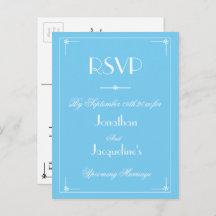 RSVP Simple Moderne Aqua Bleu Mariage RSVP