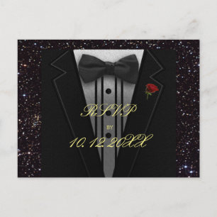 Invitation Carte Postale RSVP tout usage   Smoking