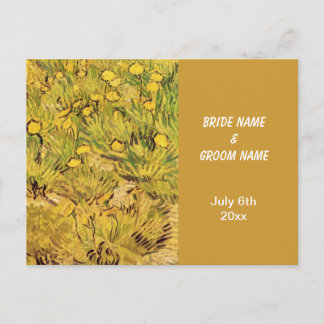 Invitation Carte Postale RSVP, Un champ de fleurs jaunes