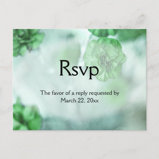 Invitation Carte Postale RSVP vert avec choix d'arborescence (Devant)