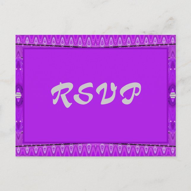 Invitation Carte Postale RSVP violet brillant (Devant)