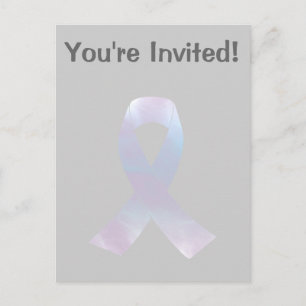 Invitation Carte Postale Ruban de sensibilisation au cancer du poumon