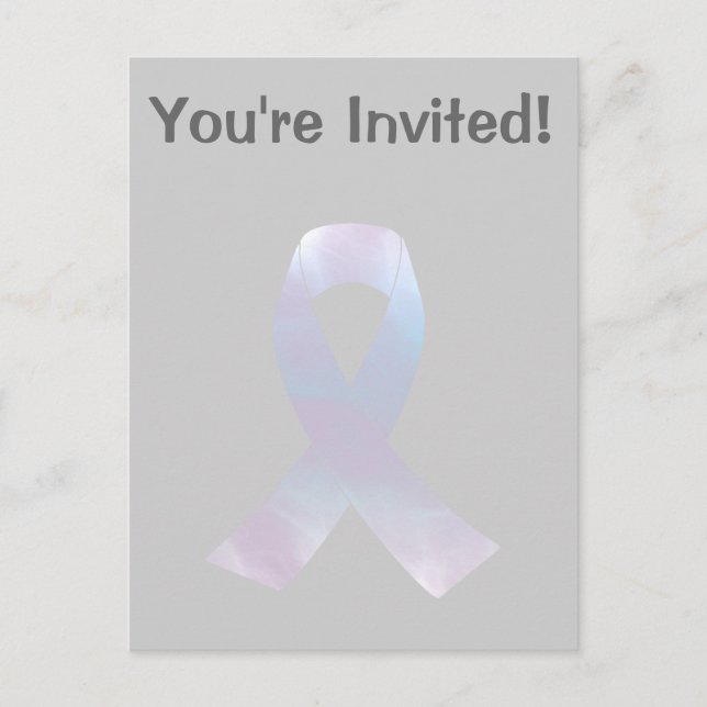 Invitation Carte Postale Ruban de sensibilisation au cancer du poumon (Devant)