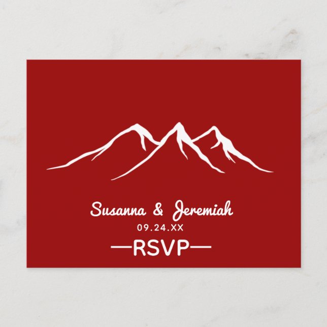Invitation Carte Postale Rustic Country Mountain Deer Wedding RSVP (Devant)