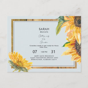 Invitation Carte Postale Rustic Grand-mère's Nursery Baby shower Blue