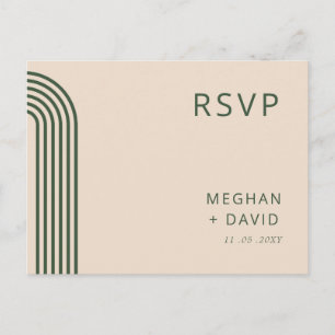 Invitation Carte Postale Rustique Neutre Vert Arché Mariage moderne