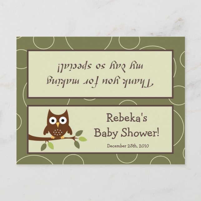 Invitation Carte Postale Sac de Goody Topp Forrest Animal Owl Deer Bird Por (Devant)