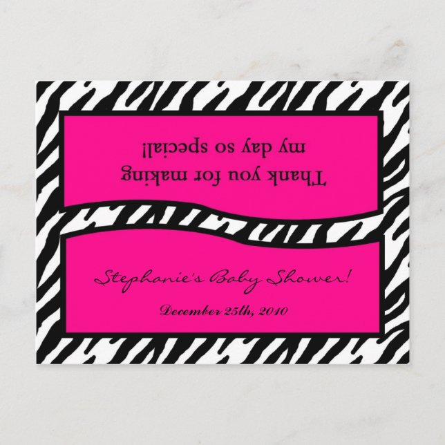 Invitation Carte Postale Sac de Goody Topp Hot rose Zebra Imprimer (Devant)