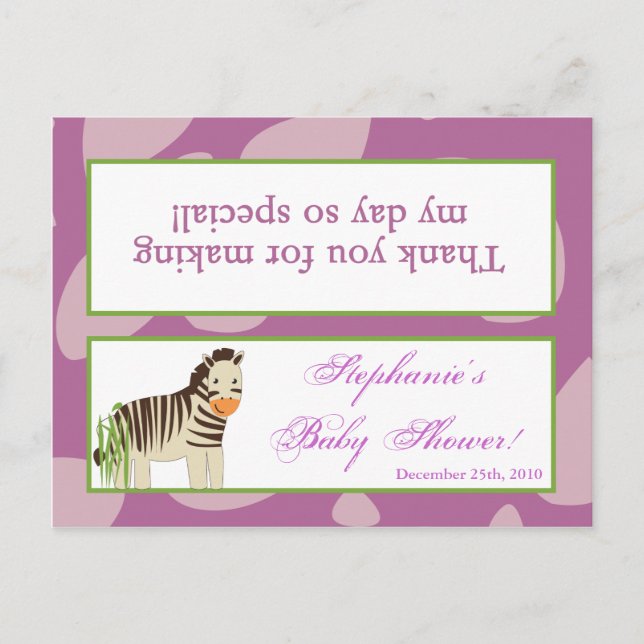 Invitation Carte Postale Sac de Goody Topper Jacana Purple Animaux (Devant)