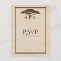 Safari Africain Girafes Arbre Mariage Vintage RSVP