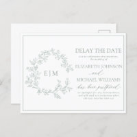 Sage Green Crest Monogramme Retard La Date