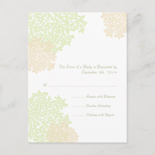 Invitation Carte Postale Sage & White Queen Anne's Lace Wedding RSVP