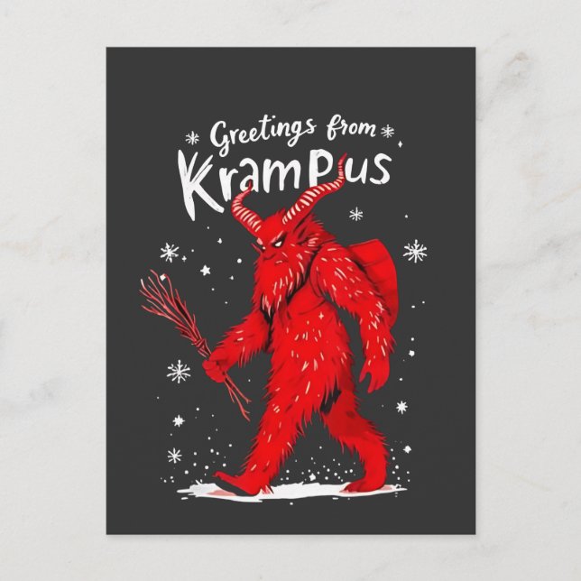Invitation Carte Postale Salutation de Krampus Noël  (Devant)