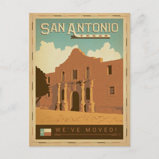 Invitation Carte Postale San Antonio, Texas | Nous avons déménagé (Devant)