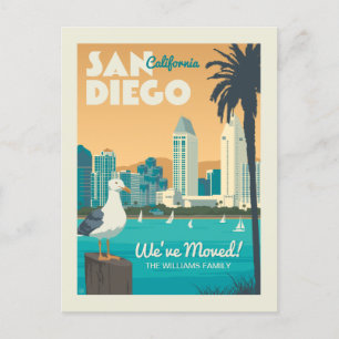 Invitation Carte Postale San Diego, Californie   Nous avons bougé !