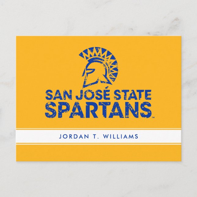Invitation Carte Postale San Jose State Spartans Logo Wordmark désorganisé (Devant)