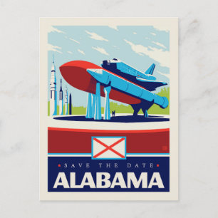 Invitation Carte Postale Save the date Alabama