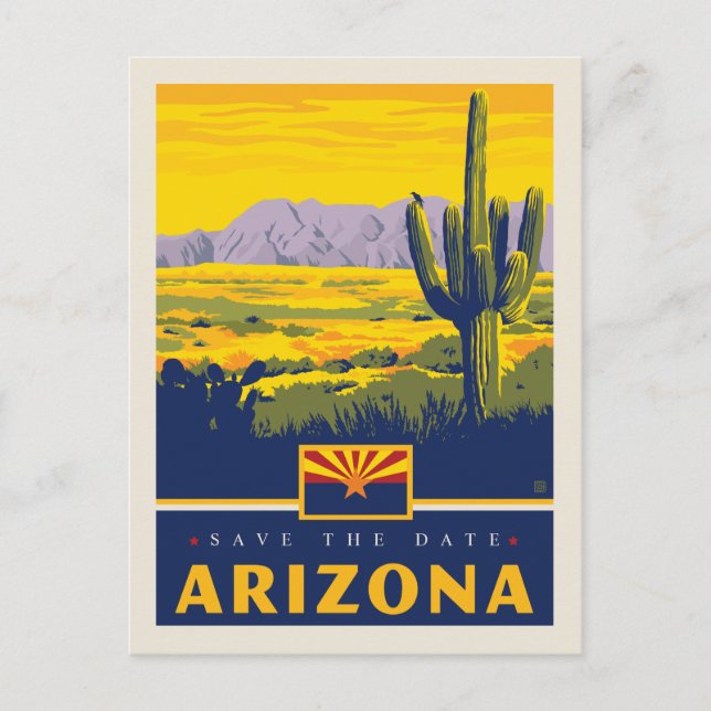 Invitation Carte Postale Save the date | Arizona (Devant)