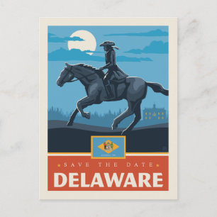 Invitation Carte Postale Save the date Delaware