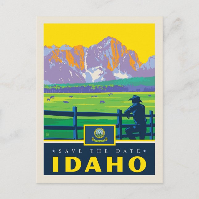 Invitation Carte Postale Save the date | Idaho (Devant)