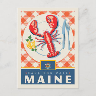 Invitation Carte Postale Save the date Maine