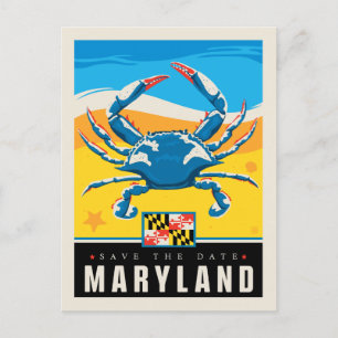 Invitation Carte Postale Save the date   Maryland