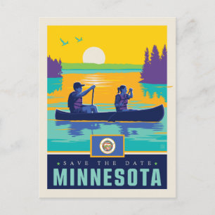 Invitation Carte Postale Save the date Minnesota