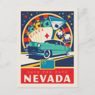 Invitation Carte Postale Save the date   Nevada