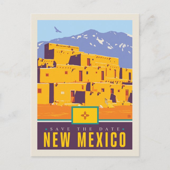 Invitation Carte Postale Save the date | New Mexico (Devant)