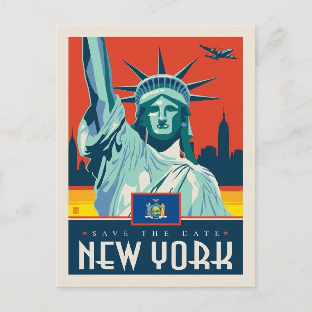 Invitation Carte Postale Save the date | New York (Devant)